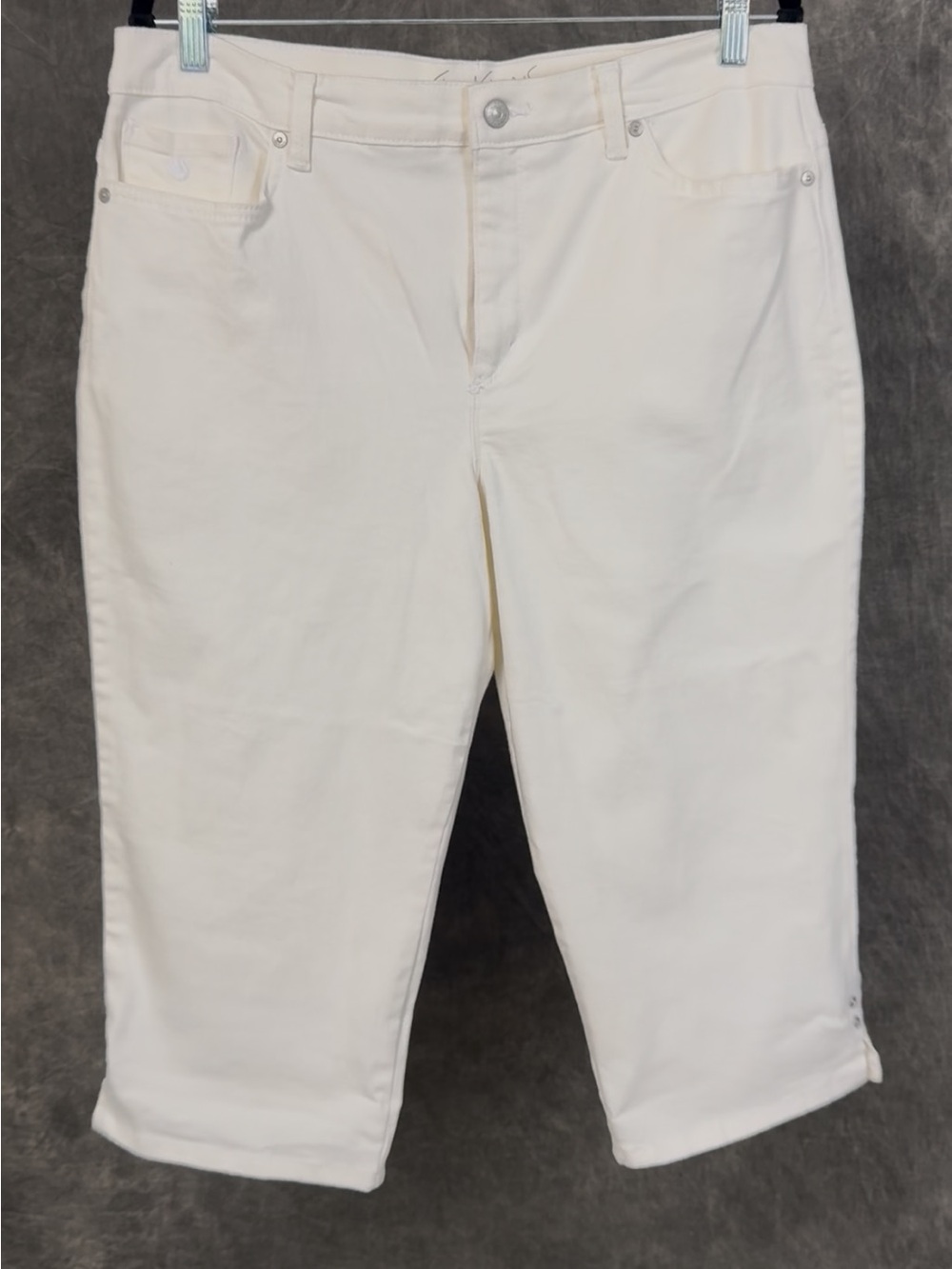 Gloria Vanderbilt slimming Amanda White Capri Jeans 14P - Picture 3 of 8
